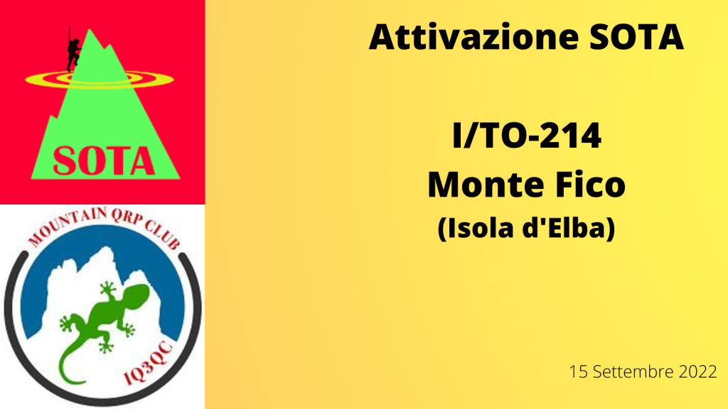 SOTA – I/TO-214 Monte Fico (IA5 – Isola d’Elba)